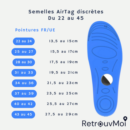 Semelles AirTag – Ne les perdez plus jamais de vue 👀