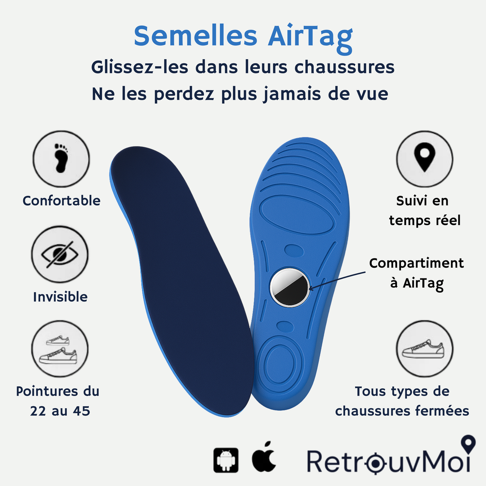 Semelles AirTag – Ne les perdez plus jamais de vue 👀